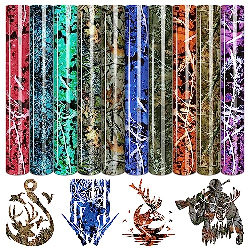 Tintnut Camo-Baum Plotterfolie Textil,flexfolie plotter textil, 10Pack 30cmx25cm Perfekt für Cricut, Plotter und Transferpressen