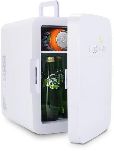Mini Kühlschrank 10L / 11 Dose, Tischkühlschrank klein Kühlbox mit Kühl- und Warmhaltefunktion, AC 220V Haus / DC 12V Kfz., Leise für Auto Büro Schlafzimmer Garten Picknick Reisen Zeltplatz