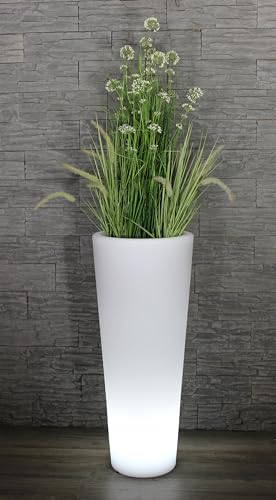 Moderner beleuchteter Blumenkübel 90x37 cm Pflanzgefäß PL404S Blumentopf LED RGB mit Akku und Netzteil Indoor & Outdoor