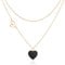 Linawe Black Heart Layered Necklaces for Women Trendy, Heart Choker Pendant Necklace, Rose Gold Stainless Steel Stacked Necklaces, Y2K Preppy Chunky Chain Necklace Jewellery