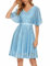 Wedtrend Pailletten Kleid Damen Cocktailkleid Damen Knielang Sexy Sommerkleid WTS6003 Blue S