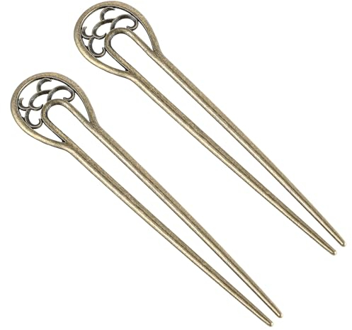 2pcs Metal U Shaped Hairpin Large French Hair Pins Vintage Hair Sticks Hair Fork Pins Hairstyle Accessories for Women Girls