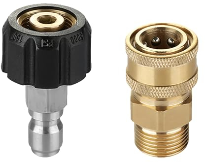 Adaptador de 2 piezas para lavadora de alta presión, adaptador M22, conexión rápida, adaptador de pistola de alta presión, conector de manguera de 1/4 pulgadas