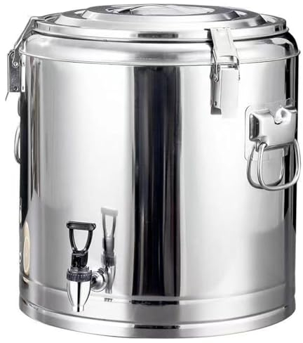 FUYAO Dispensador de Bebidas con Aislamiento de Acero Inoxidable Grande 304 - Cubo de Termo Comercial para Agua de té de café - Mantiene Bebidas Calientes o frías