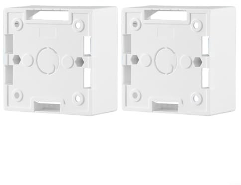 Lot de 2 boîtiers muraux Ethernet 86 mm x 86 mm x 40 mm, installation facile (blanc)