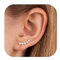JeweBella Boucles d'oreilles Femme Argent Sterling 925 Zirconium Boucles d'oreilles Grimpantes Empilables Hypoallergéniques Clou d'oreilles Argent/Or
