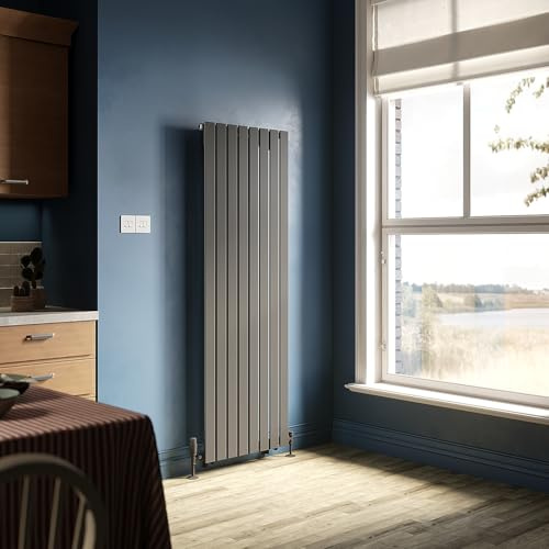 ZANOFIRA 1800 x 608 mm Anthracite Vertical Column Radiator Single Flat Panel Designer Tall Upright Radiators RAD
