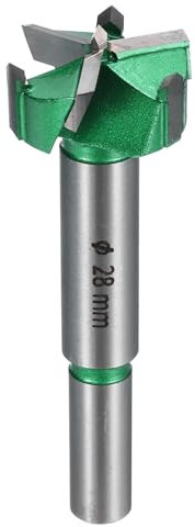 QUARKZMAN Forstnerbohrer 28mm Runder Griff aus Schnellarbeitsstahl, Länge 85mm Universelle und Hochwertige Holzbohrer, Grün
