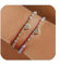 2 Stück Damen Kristall Perlen Armband, Mehrschichtiges Steine Armband, Boho Modeschmuck Armband, Mehrschichtige Kristall Stein Perlen Armbänder mit Herzen, Einstellbar Kristall Perlen Armband (Rosa)
