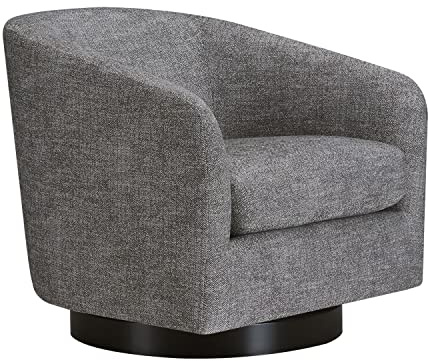 Kislot Swivel Accent Chair, FSC Certified Upholstered Fabric Barrel Chair for Living Room