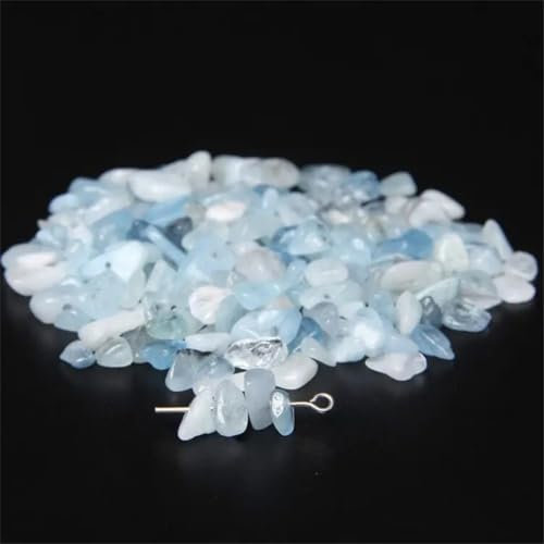 5-8mm Naturstein Türkis Quarz Unregelmäßiger Kies Perlen für Schmuckherstellung Aquamarin 40cm
