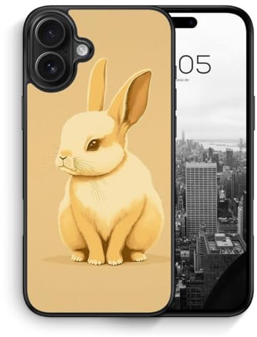 MUNIQASE Süßes Häschen - Silikon Hülle für iPhone 16 - Hasen Tier Schöne Süße Hübsche Schutzhülle Handyhülle Case Cover