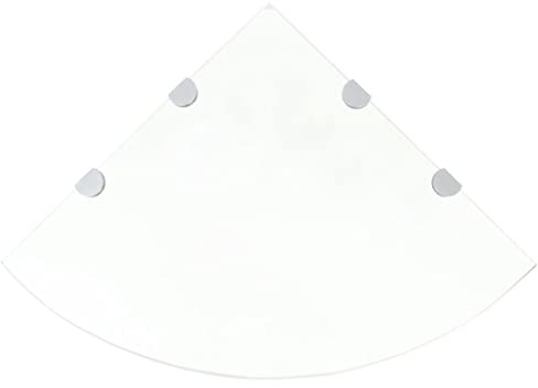 Myheimly Eckregale 2 STK. mit Verchromten Halterungen Glas Glasboden Glasplatte Glasscheibe Transparent 45x45cm