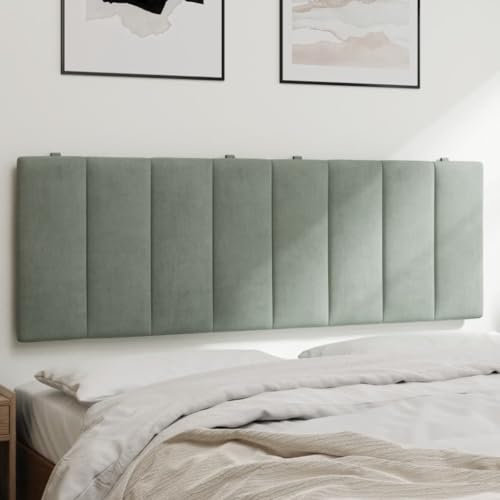 LAPOOH Kopfteil-Kissen Hellgrau 140 cm Samt, Kopfteil Bett, Bettrückwand, Headboard, Bettrückwände, Bettkopfteilbezug, Kopfteilabdeckung - 374669