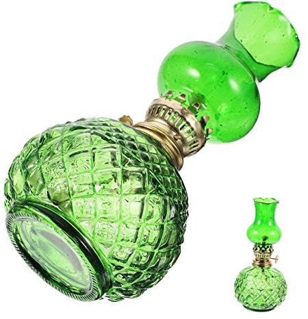 Ciieeo Vintage Kerosinlampe Aus Hochwertigem Glas Mit Winddichtem Lampenschirm Verstellbarem Docht Tragbar Für Innen Außenbereiche Dekorative Retro Öllampe Für Wohnräume Und Tischdekorati