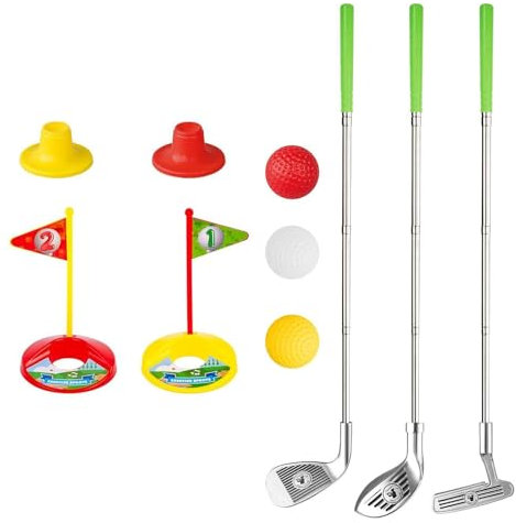 Baoblaze Mini-Golf-Set für Kinder Mit 3 Bällen - Pädagogisches Sportspielzeug für den Garten, Golfschläger als Geschenk