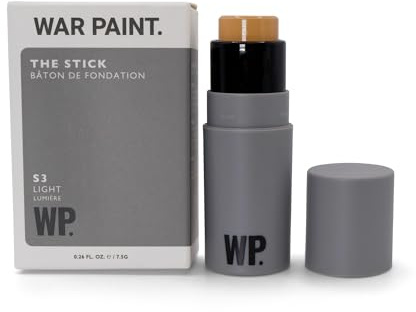 War Paint Multi-Use Concealer and Foundation Stick for Men, Light 7.5g | Helps Cover Blemishes, Dark Circles and Imperfections, Evens Out Skin Tone, Matte Finish, Quick and Easy Application