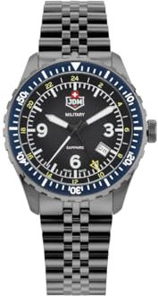 JDM Millitary Herren Analog Uhr mit Edelstahl Armband JDM-WG028-02