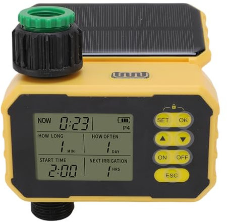 Temporizador de riego solar, temporizador de riego programable ajustable para manguera de jardín, temporizador de riego inteligente de puerto tipo C con retardo por lluvia