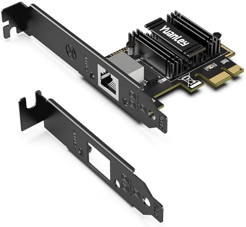 Carte réseau PCIe 5Gb YuanLey, Adaptateur Ethernet PCI Express 5G Base-T avec Puce RTL8126, Prend en Charge WOL, Port RJ45 5G/2.5G/1G/100Mbps pour PC Windows/Linux