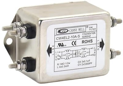HIHSYEWYB Filtro di Potenza EMI CW4EL2-10A/20A/30A-S Connettore Filtro unipolare monofase 220VAC(20A)