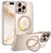 VENINGO for iPhone 16 Pro Case,Compatible with MagSafe 360° Rotatable Kickstand Ring Holder Clear Back Shockproof Slim Bumper Military Grade Protection Case for iPhone 16 Pro, Clear Gold