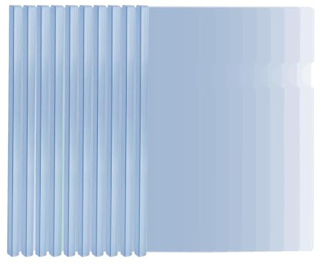 10 x A4-Berichtsmappen mit transparenter Schiebestange, Kunststoff-Schiebestange, transparenter Schiebehefter für Schule, Büro, Dokumentenklassifizierung, Weiß