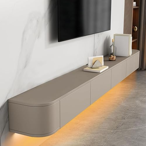 zaqiming Étagère TV Flottante Etagere TV Murale with 2 Doors Meuble TV Suspendu pour Centre de Divertissement pour Salon Banc Télévision