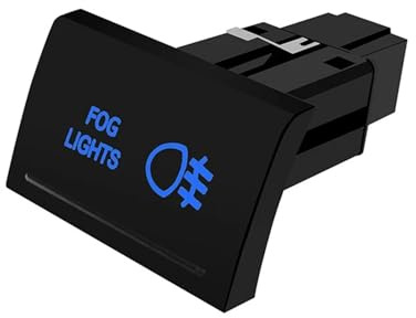 Motorstartknopf 12 V blauer LED-Druckknopfschalter, Ersatz für das Armaturenbrett, passend für VW AMAROK 2010–2016, Modelle mit Kabelanschluss(FOG LIGHTS)