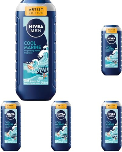 NIVEA MEN Ultra Charge Duschgel 250 ml (Packung mit 5)