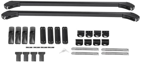 FHSUFG Dachträger Dachreling Universal-Dachträger Aluminium Auto Top Gepäck Dächer Rack Dachgepäckträger Kanu Kajak Trägerrahmen