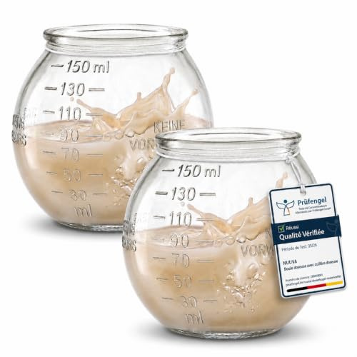 NUUVA Waschmittel-Dosierkugel (2er Pack) | Dosierhilfe geräuscharm 150 ml | Dosierwaschkugel Direkt in die Trommel legen | Kein verklebtes Waschmittelfach | Für Flüssig- & Pulverwaschmittel