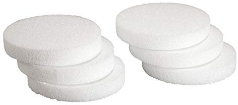 Hygloss Flache Styropor-Kreise – Glatte, scheibenförmige Bastelschaum für Bastelprojekte, Blumenarrangements, Kuchenschnuller 12 Stück 6-Inch Diameter x 1-Inch Thick weiß