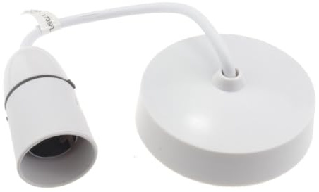 kenable Ceiling Pendant BC Lamp Holder 85mm 6inch/25cm Drop T2 Rated White