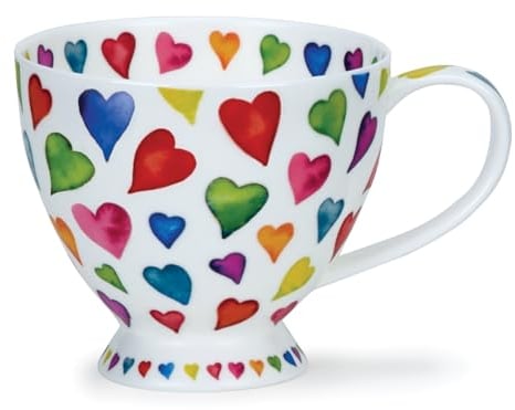 Dunoon Fine Bone China Skye Mug Cup - Made in England (Warm Hearts)
