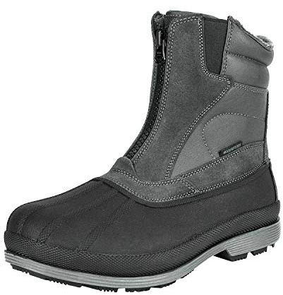 NORTIV 8 Men's Insulated Waterproof Winter Snow Boots Warm Outdoor Boots for Cold Weather,Size 10,Grey/Black,170410