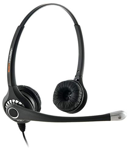 Agent 800 Binaural Noise Cancelling QD Headset (Compatible with Mitel, Nortel, Avaya Digital, Polycom VVX, Fanvil and more)