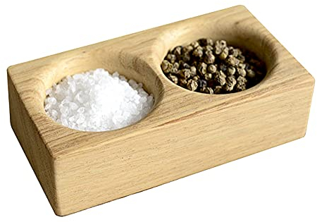 Hardwood Salt and Pepper Pinch pots handmade from repurposed, eco-friendly Iroko. Salt Pig, Salt Cellar. Seasoning pots.