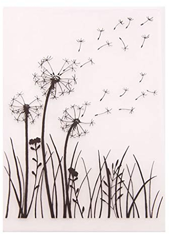 VIccoo Embossing Folder, Plastic Embossing Folder Template DIY Scrapbook Photo Album Card Making Decoration Crafts Dandelion