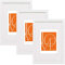 WOLTU Bilderrahmen 30x45 cm, Fotorahmen zum vertikalen oder horizontalen Aufhängen, Holzrahmen mit Passepartout, Set of 3 Posterrahmen Collage Wanddeko, Weiß