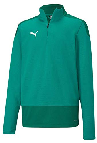 PUMA Kinder teamGOAL 23 Training 1/4 Zip Top Jr Trainingsoberteil, Pepper Green-Power Green, 176