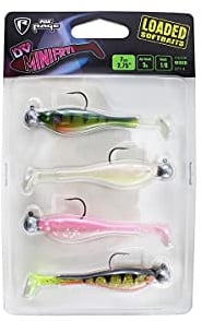 Fox Rage UV Mini Fry Loaded 7cm 5g 1/0-4 montierte Gummifische für Barsche & Zander, Shads zum Spinnfischen, Barschköder, Gummishads