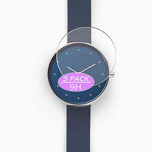 Vaxson Lot de 3 films protecteurs d'écran en verre trempé compatibles avec les boîtiers de montre Skagen Gitte - 38 mm - Film de protection 9H