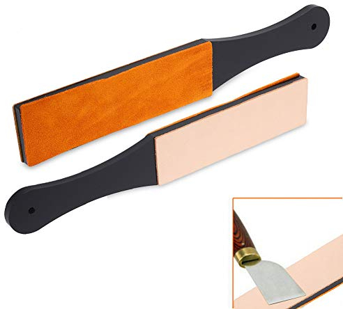 Aiguiseur de rasoir, ceinture de rasoir, planche d'affûtage de rasoir manuel Double taille en cuir PU rasoir droit ceinture Strop aiguiseur de couteau droite