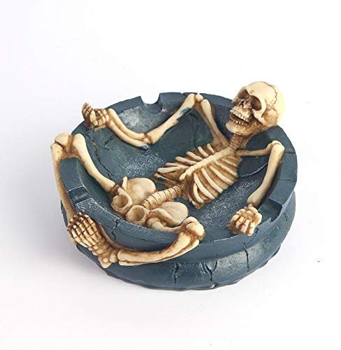 LIJUCAI Gothic Resin Skull Modell Aschenbecher Desktop Menschlicher Schädel Statue Schmuck Aufbewahrungsbox Container Skulptur Home Decoration, RS, 8030