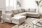 Lisa Design Anna – Wohnlandschaft Ecksofa – mit Schlaffunktion und Bettkasten – 7-Sitzer – zeitgenössischer Stil– rechts Beige