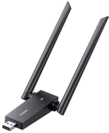 UGREEN WLAN Stick AC1300 WLAN Adapter PC Dualband (5GHz/2,4GHz), WiFi Adapter PC mit Dual-5dBi-Antennen WPS-Taste, Plug & Play unter Windows 10/11, unterstützt Windows, MacOS, Linux