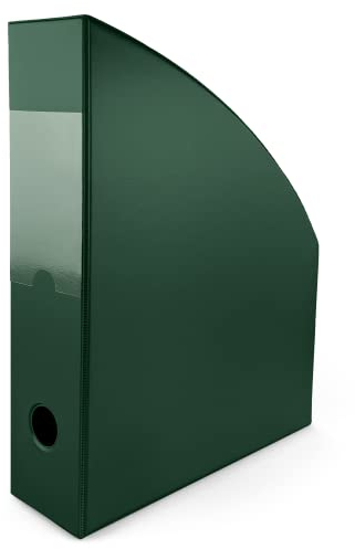 Netuno 1 x Stehsammler Plastik Pappe A4 Dunkelgrün Rückenbreite 7cm Zeitschriftenordner Schreibtisch Speicherorganisator Archiv-Stehsammler Zeitungssammler Datei Organizer Zeitungshalter Zeitungsbox