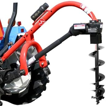 Tool Tuff Model 400 3-Point Tractor Post Hole Digger with 6 and 9 Standard Duty Auger for Compact/Sub-Compact/Cat 0 Tractors