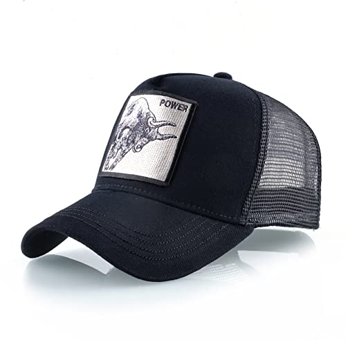 ZXRSJBL Atmungsaktive Mesh Baseballkappen für Männer, Unisex Tier Mesh Trucker Hat, Square Patch Snapback Embroidered Baseball Caps,Hip Hop